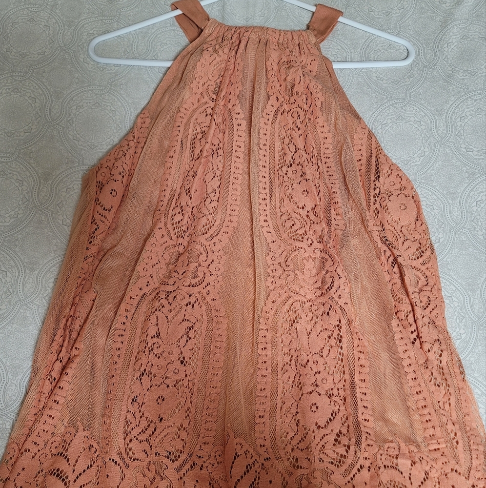 Lace Halter Swing Tank